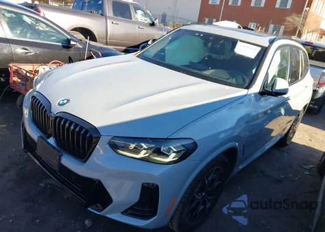 2022 BMW X3 xDrive30I z USA, uszkodzony, nr VIN 5UX53DP07N9J09101